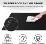 Black Rubber Desk Mat 70 x 30 cm, Non-Slip Extended Mouse Pad, Waterproof Desk Protector for Office, Gaming and Home Workspace - Image 3