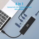 [USB 3.2 10 Gbps, 6 Ports] QZ USB Hub 3.2 for Next Gen Office Work Stations, USB Type C to Type C Hub, USB-A + USB-C + USB 2.0, Type C Hub, USB C Hub for PC, Laptop and Phones - Image 4