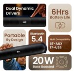 GOBOULT Newly Launched Bassbox X20 Bluetooth Speaker 20 Watt BoomX Audio, Up to 6 Hrs Playtime, Type-C Charging, AUX/TF Card/USB & BTv 5.4, Bluetooth Sound Bar Portable (Pure Black) - Image 3