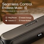 GOBOULT Newly Launched Bassbox X20 Bluetooth Speaker 20 Watt BoomX Audio, Up to 6 Hrs Playtime, Type-C Charging, AUX/TF Card/USB & BTv 5.4, Bluetooth Sound Bar Portable (Pure Black) - Image 5
