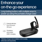 Poly Voyager Legend 50 UC Bluetooth Headset with Charging Case - 4 Noise-Canceling Mics, AI NoiseBlockAI & WindSmart Tech - Bluetooth Headphones with Mic, Smart Call Controls, All-Day Comfort - Image 9