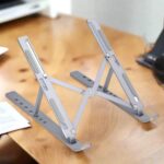 Metal Portable Laptop Stand with 7 Adjustable Angles, Foldable Ergonomic Laptop Riser for Desk, Compatible with MacBook HP Dell Lenovo for Office Work from Home (1 Pc) - Image 3