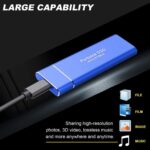 YaHoo 8TB External Hard Drive,Portable SSD Drive,Solid State External Hard Drives,Computer Backup Disk Drive USB3.0 to Type C for PC Desktops Laptop Compatible with XS Windows(Blue) - Image 3