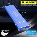 YaHoo 8TB External Hard Drive,Portable SSD Drive,Solid State External Hard Drives,Computer Backup Disk Drive USB3.0 to Type C for PC Desktops Laptop Compatible with XS Windows(Blue) - Image 4