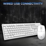 Ant MASTER10 Full Size Wired Combo Keyboard and Mouse Set, 104 Keys, 6 Anti-Ghosting, Membrane Switch, 3D Optical Mouse, 1200 DPI, USB Plug & Play, for Windows, Mac, Linux – White - Image 3