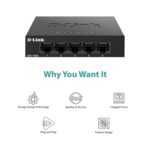 D-Link Ethernet Switch, 5 Port Gigabit Unmanaged Desktop Plug and Play Sturdy Metal Housing Fanless Design EEE (DGS-105GL-V2) - Image 5