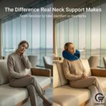 Neck Rest Pillow & Eye Mask Combo for Travel | Ergonomic Neck Support Cushion with Soft Sleeping Eye Mask | Ideal for Flight, Car, Office & Home Relaxation (Blue) - Image 6