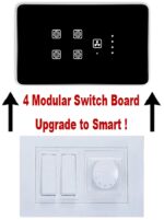 Smart Switch Board (WiFi + Remote) (Black) (4M Size) : 4 Switch + Fan Regulator | 3 Year Warranty | Works with SmartLife App, Alexa, Google, Siri | Glass Touch - Image 5