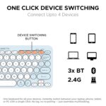 Amkette New and Improved Optimus BT 4 in 1 Multi Device Wireless Keyboard/Bluetooth Keyboard | One Click Device Switching and AI Access for Windows, MacOs, Android and iOS, Dual OS Layout (Blue) - Image 3