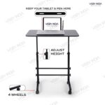 Multi-Purpose Laptop Table, Study Table| Heavy Duty Bed Table| Adjustable for Height, Portable for Office, Work Form Home | DIY Table, Easy to Assemble (4M- Black Hight) - Image 4