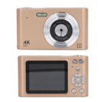 Digital Camera, 2.5K 48MP Autofocus Vlogging Camera 16X Digital Zoom Point and Shoot Cameras for Teens Beginners, with Speaker and Microphone (Gold) - Image 8