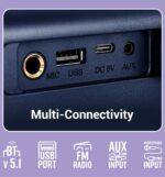 ZEBRONICS Newly Launched Rocket 200 Portable Wireless Speaker with 20W Bluetooth 5.1, FM, USB, AUX, Deep Bass,Media & TWS, Microphone Input, Karaoke,Dual 5.08cm Drives,Call Function(Blue) - Image 5