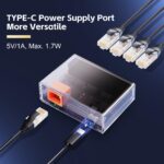 Gigabit Ethernet Splitter 1 to 4 Port, 1000Mbps High-Speed LAN Adapter with USB Cable, Mini Plastic YuLinca Network Hub, Plug & Play for Router, Modem, PC, IP Camera, Printer, Smart TV - Image 5