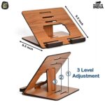 GKD Laptop Stand Compatible with MacBook Apple dell xps hp Lenovo asus and iPad Air Adjustable Height Wooden Laptop Riser Lightweight Unique Corporate Gifts (Dark Wood ecofriendly) - Image 4