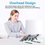 Adjustable Ergonomic Laptop Stand with 360° Rotating Base Tabletop Foldable Portable Riser Stand Holder Compatible for MacBook, HP, Dell, Lenovo & All Other Notebook Stand-White - Image 4