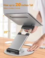 Adjustable Ergonomic Laptop Stand with 360° Rotating Base Tabletop Foldable Portable Riser Stand Holder Compatible for MacBook, HP, Dell, Lenovo & All Other Notebook Stand-White - Image 5