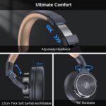 Wired Over Ear Headphones, Studio Monitor & Mixing DJ Headphones with 50mm Neodymium Drivers and 1/4 to 3.5mm Jack for Guitar AMP Podcast Piano Keyboard (Gray) - Image 7