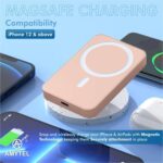 Wireless Power Bank 10,000mAh with Type-C & USB-A Ports, 25W Fast Charging, Compatible with 12+ and Android Devices – Pink - Image 6