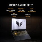 ASUS TUF F16,14th Gen,Intel Core i7 14650HX,Gaming Laptop(RTX 5070-8GB/115W TGP/32GB/1TB /2.5K QHD+/16"/165Hz/90WHrs/Windows 11/M365 Basic (1Year)*/Office Home 2024/Jaeger Gray/2.2 Kg)FX688JPR-QT043WS - Image 4