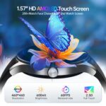 Smart Watch for Men,1.57inch AMOLED Touchscreen Fitness Watch for iPhone & Android,Heart Rate/Sp02/Sleep Monitor,110+ Sport Modes IP68 Waterproof Bluetooth Calls,2 Bands (Black, 1.57) - Image 3