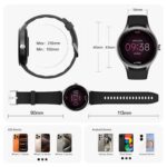 Smart Watch for Men,1.57inch AMOLED Touchscreen Fitness Watch for iPhone & Android,Heart Rate/Sp02/Sleep Monitor,110+ Sport Modes IP68 Waterproof Bluetooth Calls,2 Bands (Black, 1.57) - Image 9