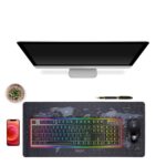 World Map Extended Anti Slip Rubber Gaming Stitched Mouse Pad Desk Mat for Computer Laptop (Black, 890L x 400B x 2H mm) - Image 3