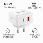 BK380 65W USB-C Power Adapter | Fast Charging Compact Plug | High-Speed USB-C Output | Portable, Durable & Efficient | 65W Quick Power Delivery Adapter for Laptops, Tablets, Smartphones - Image 4