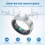Smart Ring for Women Men - Titanium Health Fitness Tracker Ring with Heart Rate, Step Counting (Silver, 9) - Image 8