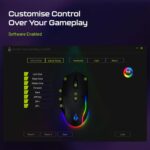 Archer Tech Lab Recurve 300 Wired Gaming Mouse,12000 Dpi with 1000Hz Polling Rate 8 Buttons, Support, 6 Mode RGB, Sunplus Sensor, 10 Mn+ Clicks Huyu Switches, Compatible with Pc/Mac - Black - Image 4