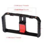 Yantralay Dual Handle Handheld Smartphone Video Rig - Stabilizer Grip for Vlogging & Filmmaking - 3 Cold Shoe Mounts - Compatible with Phones up to 7 - Tripod Mountable - Image 9