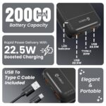 Toreto Power Glide 20 20000mAh Power Bank | 22.5W Fast Charging | 20W Type-C PD Output | Dual USB 22.5W | Multi-Protocol Support | LED Indicator | USB to Type-C Cable Included | Made in India | Black - Image 4