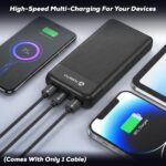Toreto Power Glide 20 20000mAh Power Bank | 22.5W Fast Charging | 20W Type-C PD Output | Dual USB 22.5W | Multi-Protocol Support | LED Indicator | USB to Type-C Cable Included | Made in India | Black - Image 6