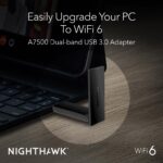 NETGEAR Nighthawk WiFi 6 USB 3.0 Adapter (A7500) – AX1800 Dual-Band Wireless Gigabit Speed (Up to 1.8Gbps) – Works with Any WiFi 6 or WiFi 5 Router Or Mesh System - for Windows PC - Image 3