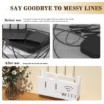WiFi Router Storage Box Wall Mount, Self-Adhesive Router Holder Shelf for Modem, Set-Top Box & Smart Devices, Space Saving Cable Organizer Stand for Home & Office (White, 1 Pcs) - Image 8