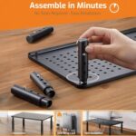 SYGA Adjustable Laptop Stand for Desk, Metal Monitor Riser Stand, PC Screen Stand with Storage Space, Ventilated Laptop Riser for Office, Home & Study Table (Black) - Image 5