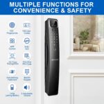 Golens X93N Smart Door Lock | 8-Way Unlocking | 3D Face | Video Intercom | Fingerprint | PIN | RFID Card | App Control | Temporary Password | Remote | Wi-Fi | Anti-Pry Alarm | Aluminum Alloy | Black - Image 3