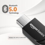 Amazon Basics 2 in 1 Bluetooth 5.0 Transmitter Receiver | 3.5mm Stereo Audio Adapter with Mic | Portable Design | Driverless Plug and Play | Easy Slide Switch Mode | 10m Range - Image 4