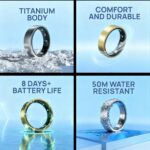 HART X2 Smart Ring, 8+ Days Battery, Fitness Tracker for Sleep, Recovery, Stress, Workout, Live Heartrate, Calories, Smart Ring for Men & Women, Buy Sizing Kit First, Titanium (Frost Silver, 11) - Image 6