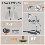 Noise Newly Launched Airwave Bluetooth in Ear Neckband with 50H of Playtime, 3 EQ Modes, ENC for Calling, Low Latency(Upto 50ms), 10mm Driver, BT v5.3(Jet Black) - Image 3