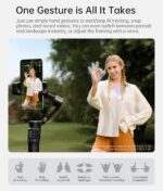 hohem iSteady V3 Ultra Gimbal Stabilizer for iPhone,Phone Gimbal with AI Tracking,Built-in Extendable Rod & Tripod,Fill Light,Detachable Remote Control,Stabilizer for Video Recording| White - Image 4