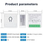 16A Mini WiFi Smart Switch Relay Module – Compatible with Alexa & Google Home, Ewelink APP Remote Control, Voice & Timer Schedule for Light, Fan, No Hub Required - Image 3
