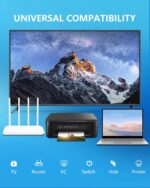 Ethernet Splitter, Gigabit RJ45 Ethernet Splitter 1 to 2 High Speed,1000Mbps Network Switch with USB Power Cable, CAT 5/6/7/8 Network Cable Simultaneously Connecting Two Devices(Black) - Image 7