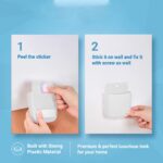 ABS Plastic Wall Mounted Adhesive Remote Control Stand Mobile Phone Holder for Charging AC/TV Storage Box for All Smartphones| Pack of 4 (Whiite), 20 X 12 X 3 cm - Image 3