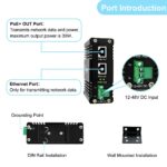 Industrial Gigabit 30W PoE Injector IEEE802.3af/at 12~48VDC Redundant Power Input DIN-Rail 48V PoE+ Output Injector 10/100/1000Mbps Power Over Ethernet 40℃ to 80℃ - Image 3