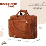 Leather World Vegan Leather 15.6 Inch Laptop Office Briefcase Messenger Bag Satchel for Men and Women, with Adjustable Strap and Expandable Bottom - Image 3