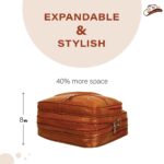 Leather World Vegan Leather 15.6 Inch Laptop Office Briefcase Messenger Bag Satchel for Men and Women, with Adjustable Strap and Expandable Bottom - Image 4