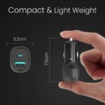 Portronics Car Power 6 51W Fast Car Charging Adapter with Dual Output Ports(PD Type C+ Mach USB-A) Compatible with iPhones, Android Smartphones, Tablets & More(Black) - Image 4