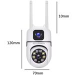 4+4MP Dual Lens Mini PTZ Camera | Dual Screen View WiFi CCTV | 360° Auto Motion Detection | Color Night Vision | Siren Alarm & Two-Way Audio | V380 Pro App (Mini Dual Lens Ptz) - Image 3