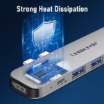 Lemorele 7 in 2 USB Hub for MacBook Pro/Air M1 M2 M3 M4, Thunderbolt 4, 4K HDMI, USB 3.0, 100W PD Charging, SD/TF Card Reader, Dual Screen Extension - Image 6