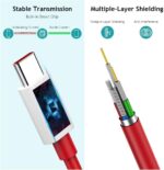 Original Charger 65W for Oneplus 8T 9 9R 9 Pro Charging Cable 65W Type-C to Type-C Cable-Red with Warranty XC322 - Image 5